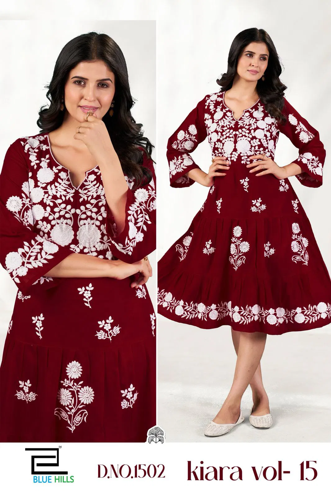 Kiara Vol 15 By Blue Hills Rayon Lucknavi Kurtis Exporters In India